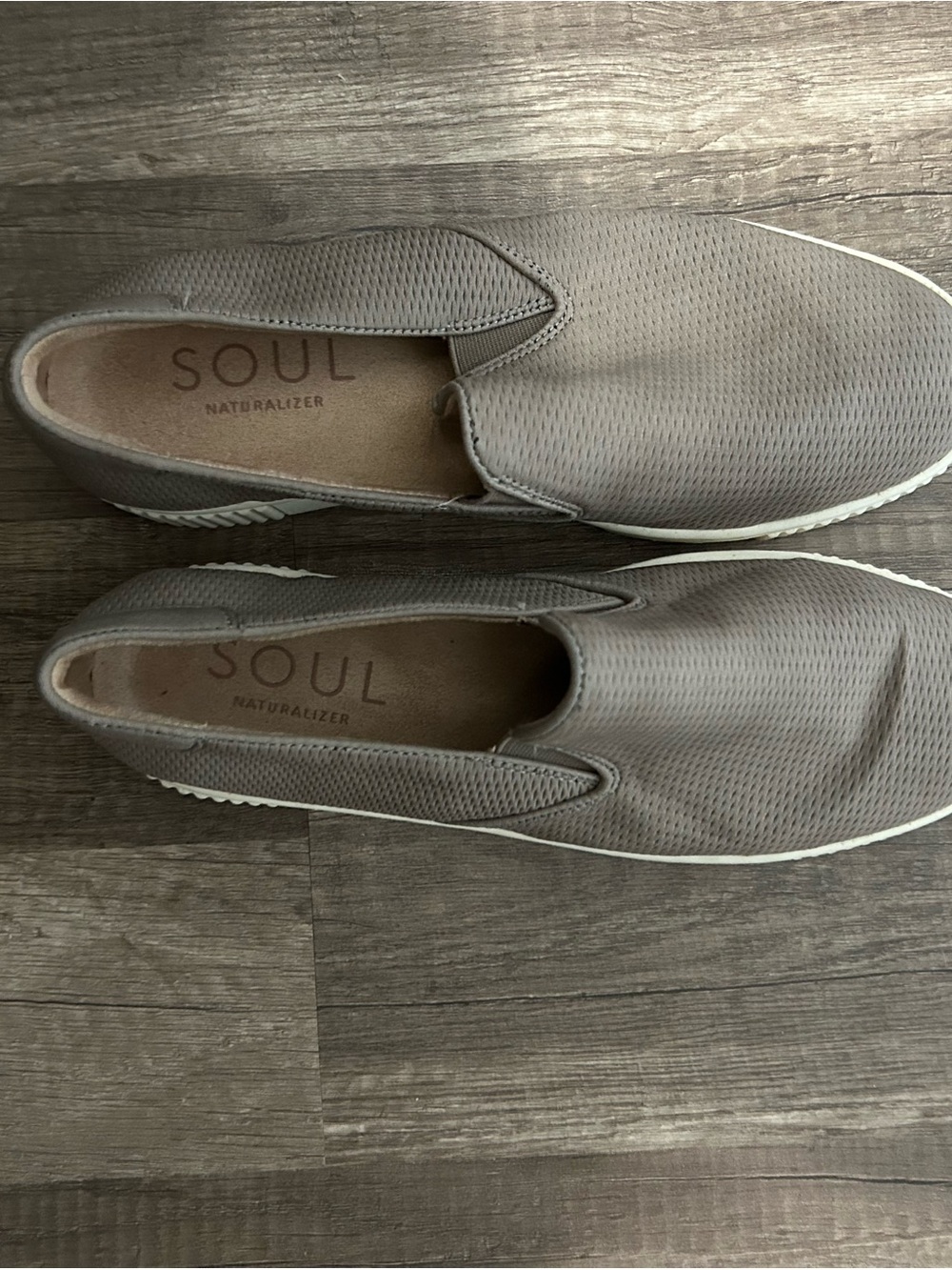 SOUL Naturalizer Slip-On Perforated Sneakers in Taupe